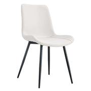 Set di 4 sedie da pranzo 83 cm in PU bianco e metallo nero, per casa e ufficio