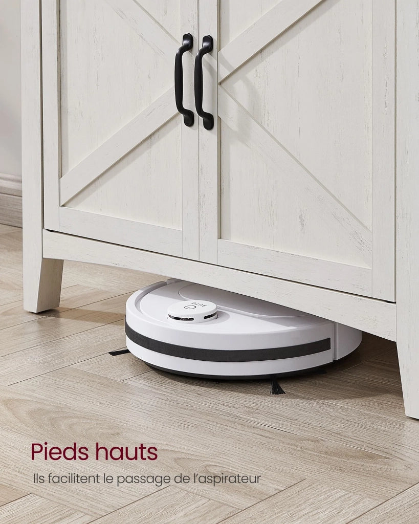 Mobiletto portaoggetti con cassetto mobile da cucina con ante e ripiano regolabile in altezza stile country per soggiorno o sala da pranzo 12_0004539
