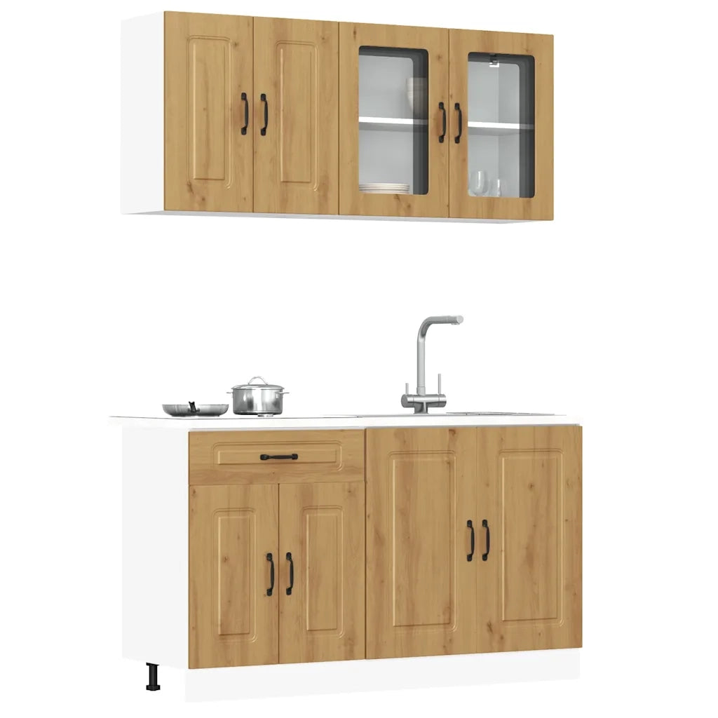 Set Mobili da Cucina 4 pz Kalmar Rovere Artigianale Truciolato 3314860