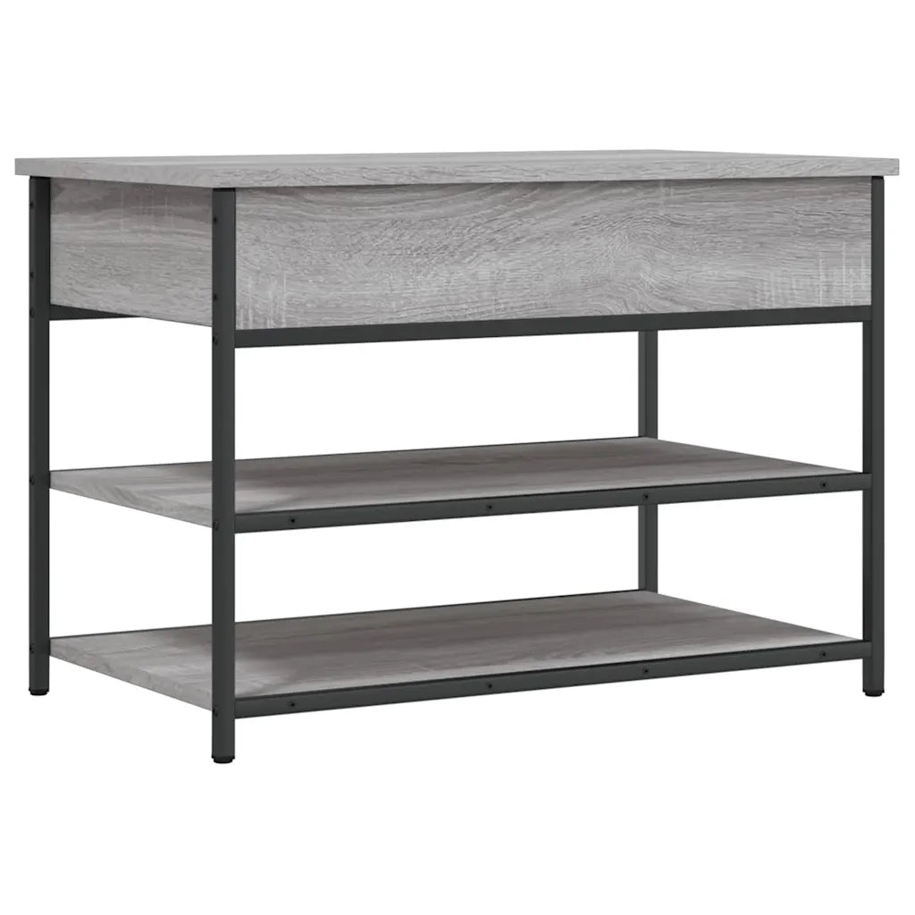 Panca Porta Scarpe-Sgabello-Panca Scarpiera Grigio Sonoma 70x42,5x50cm Legno Multistrato