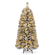 Albero di Natale pop-up 150cm con aghi di pino luci led bianco caldo sezione pieghevole, Albero decorativo artificiale-Alberi di Natale