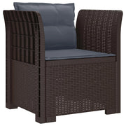 Poltrona a 1 Posto con Cuscini Aspetto Rattan PP Marrone 8011875