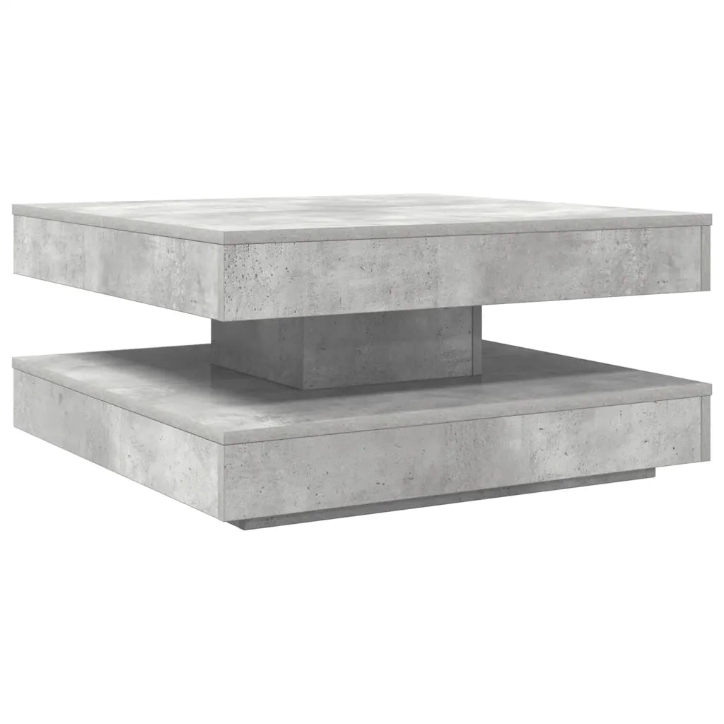 Tavolino da CaffÃ¨ Girevole a 360 Gradi Grigio 70x70x34,5 cm