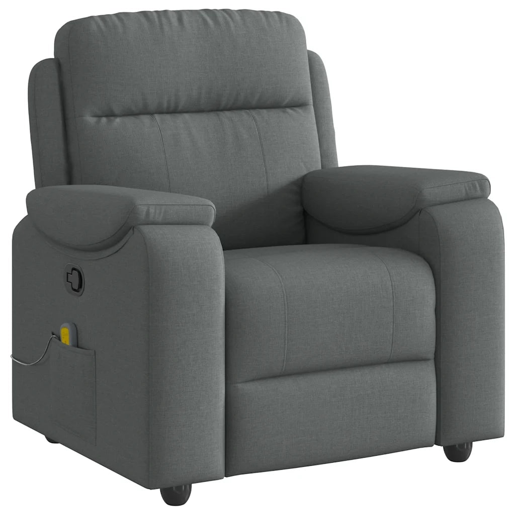Poltrona reclinabile massaggiante in Tessuto Grigio Scuro 3303547