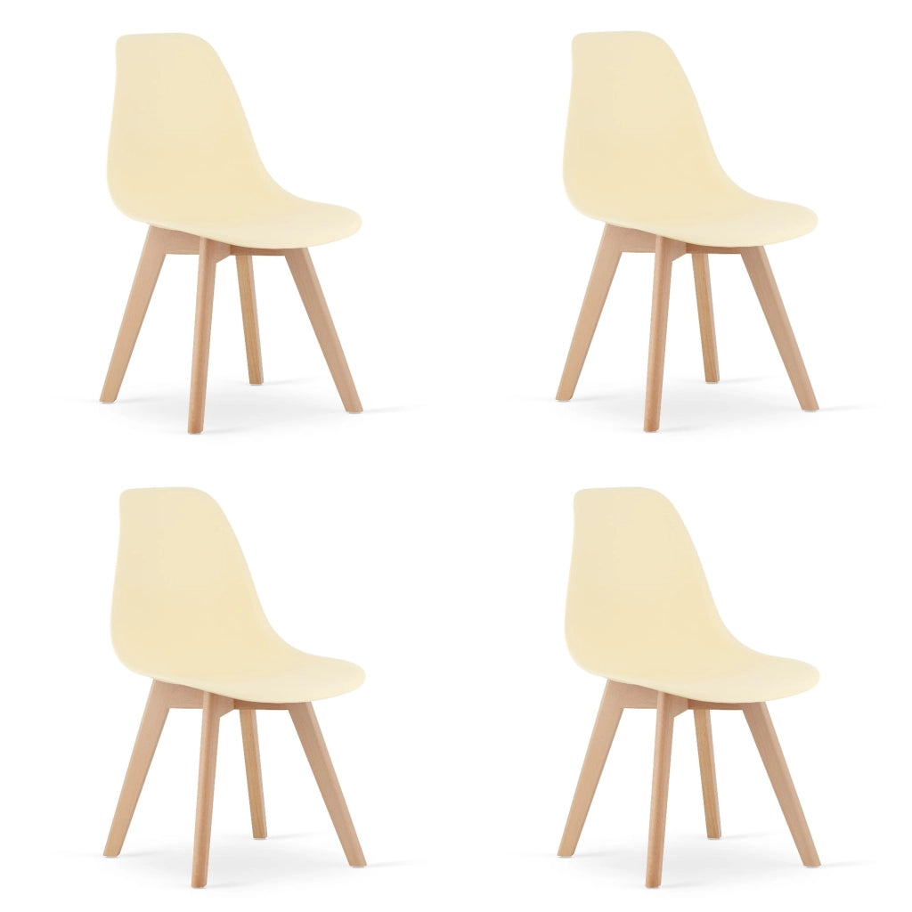 Sedia VALORA KITO - Sedie ergonomiche da pranzo/ufficio color crema x 4
