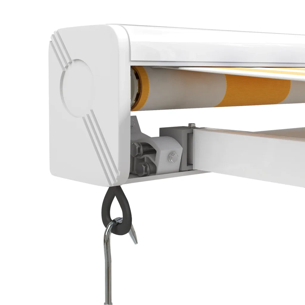 Tenda Sole Retrattile Gialla e Bianca 5x3 m Tessuto e Alluminio 3154535