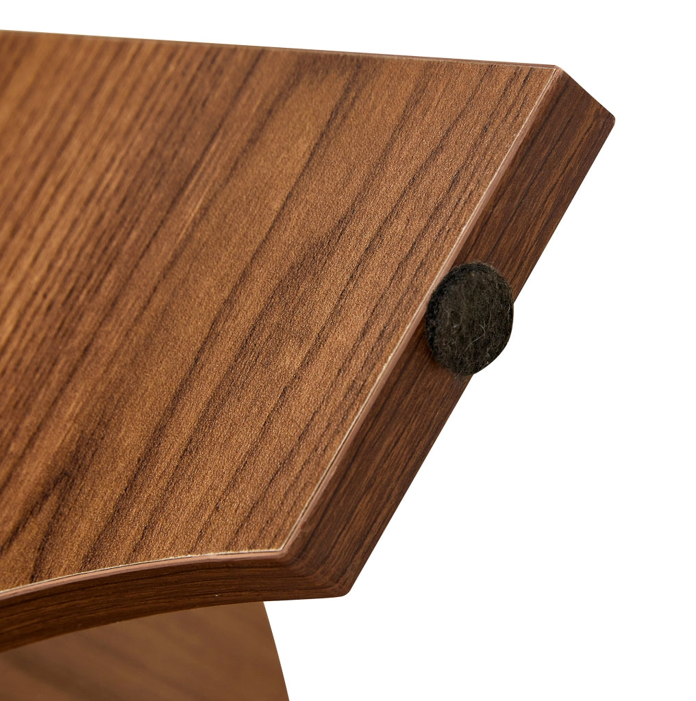 Tavolino rotondo ? 80 x 36 cm in vetro temperato con struttura a ventaglio in MDF; naturale