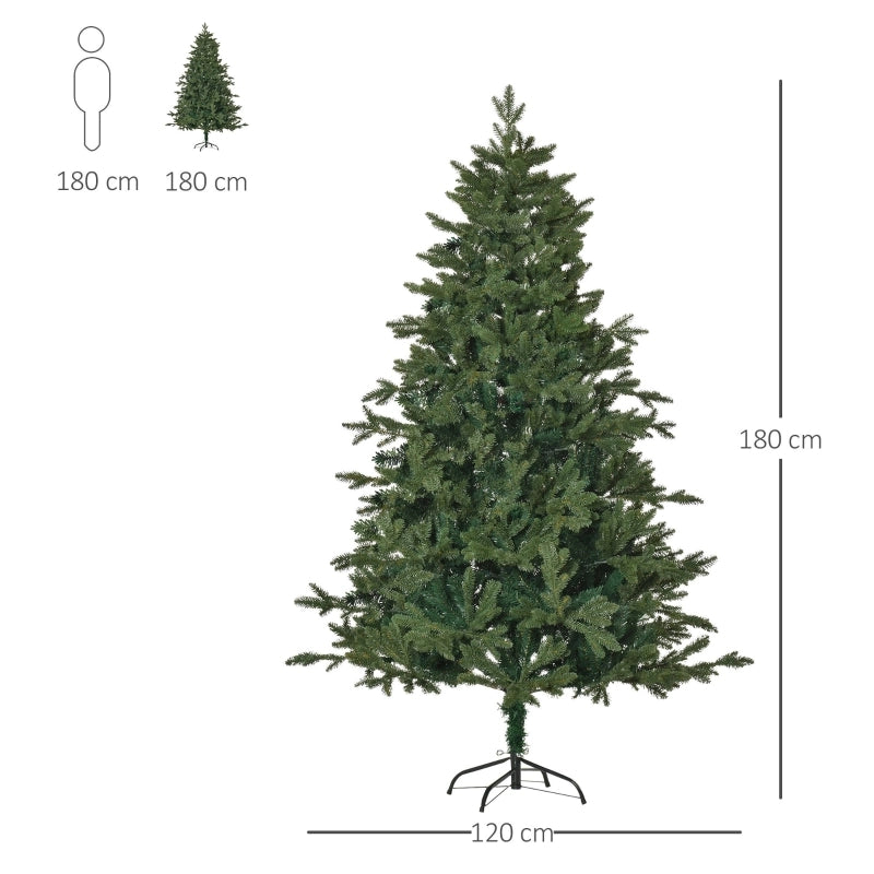 Albero di Natale artificiale 1,8 m, abete in PVC, PE, metallo, verde, ?120 x 180 cm