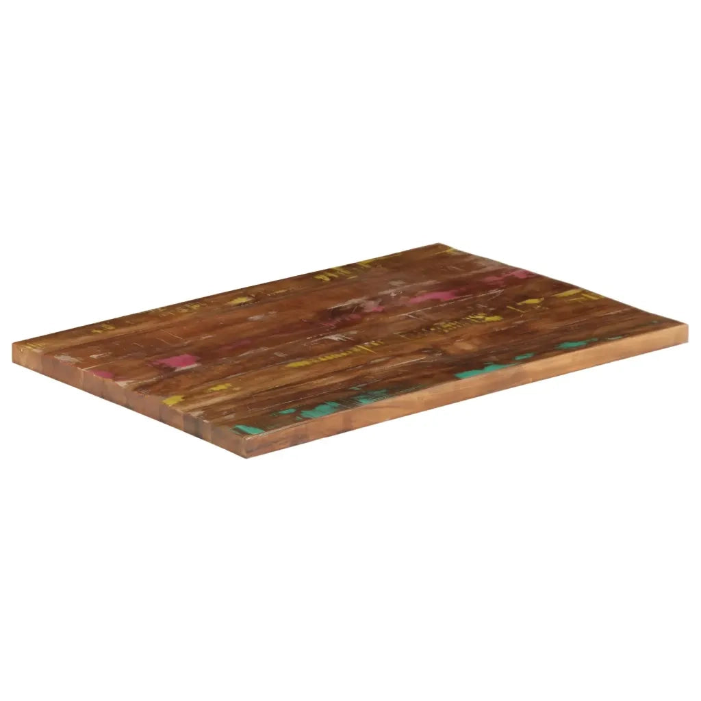 Piano Tavolo 80x70x1,5 cm Rettangolare in Massello di Recupero 371071