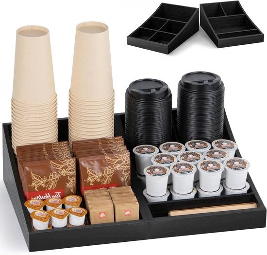 Organizzatore per caffè da contorno - Hout Nero 9 compartimenti