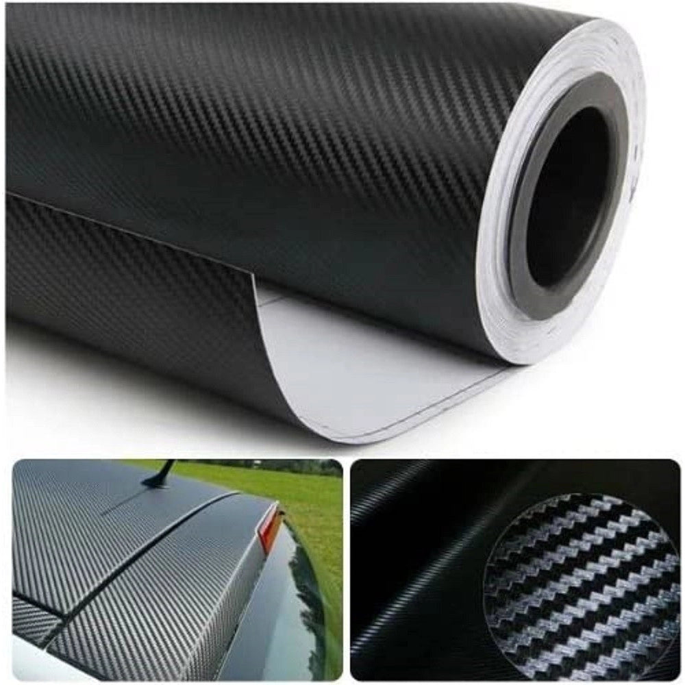 Trade Shop - Pellicola 3d Adesiva Fibra Carbonio Per Auto Universale Interni Esterni 60x100cm -