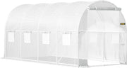 Casa per camminare - Tunnel per il giardino - Struttura in acciaio galvanizzato - Copertura impermeabile - 450/215/215 cm - Bianco - Serra per orto - Serra per giardino - Serra per crescita