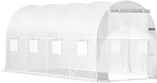 Casa per camminare - Tunnel per il giardino - Struttura in acciaio galvanizzato - Copertura impermeabile - 450/215/215 cm - Bianco - Serra per orto - Serra per giardino - Serra per crescita