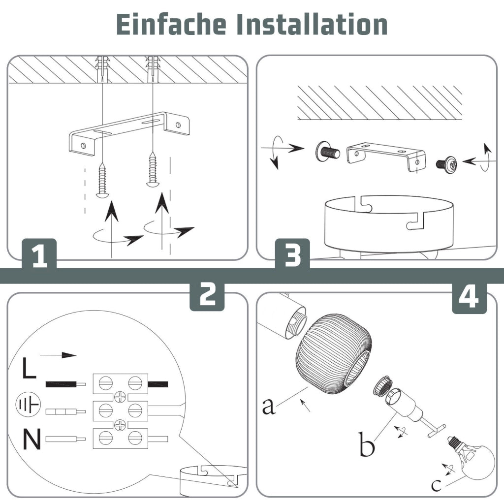 ZMH Faretto da soffitto a 3 luci Lampada da soffitto vintage in vetro nero E14 per soggiorno