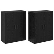 Set di 2 moderni pensili da parete 69,5 x 34 x 90 cm con ampio ed elegante spazio di archiviazione in legno ingegnerizzato rovere nero 02_0056036