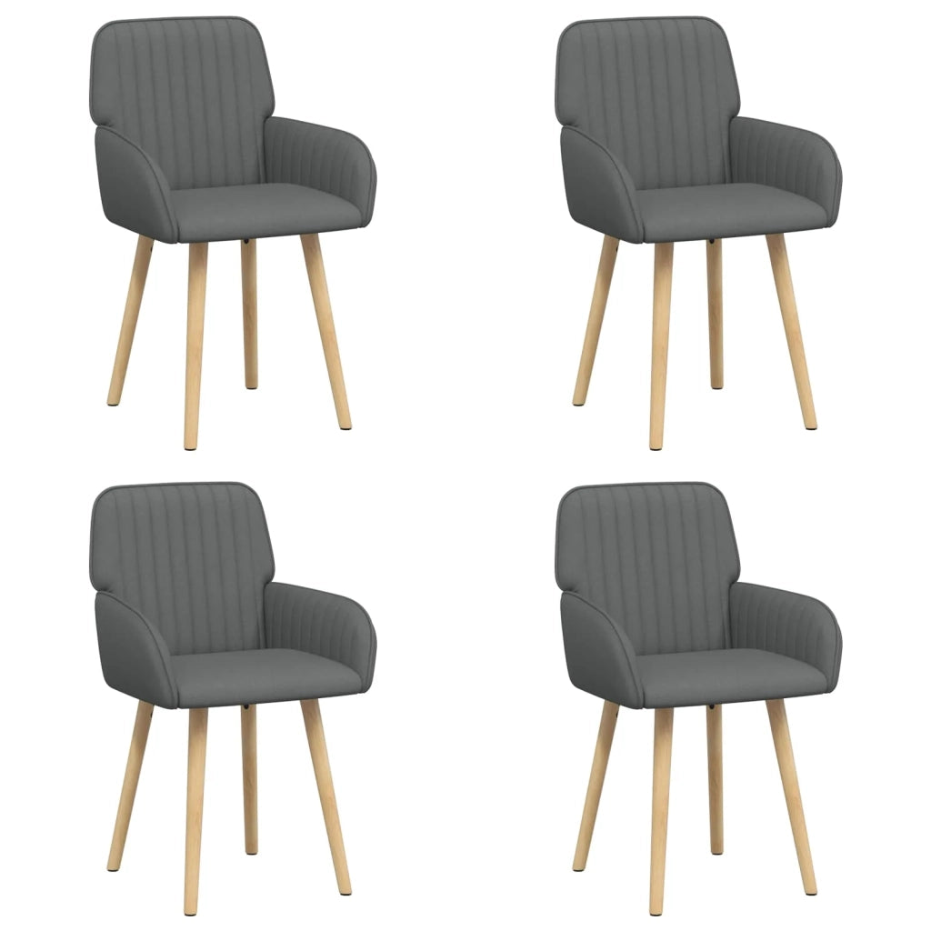 Sedie da pranzo 4 pz Tessuto Grigio Scuro 56,5 x 50 x 87,5 cm 3428194