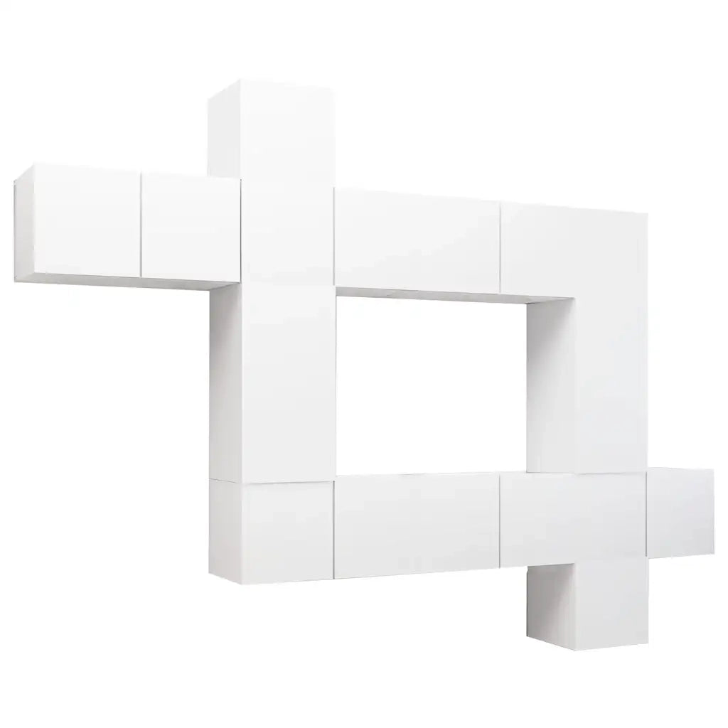 Set Mobili Porta TV 10 pz Bianco in Legno Multistrato 3078737