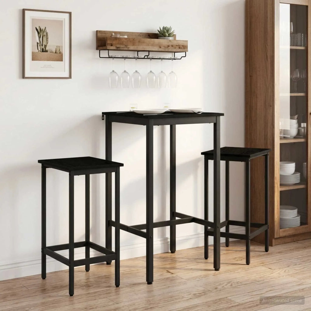 Tavolo da bar 52 x 52 x 110 cm Legno ingegnerizzato Rovere Nero 8006139