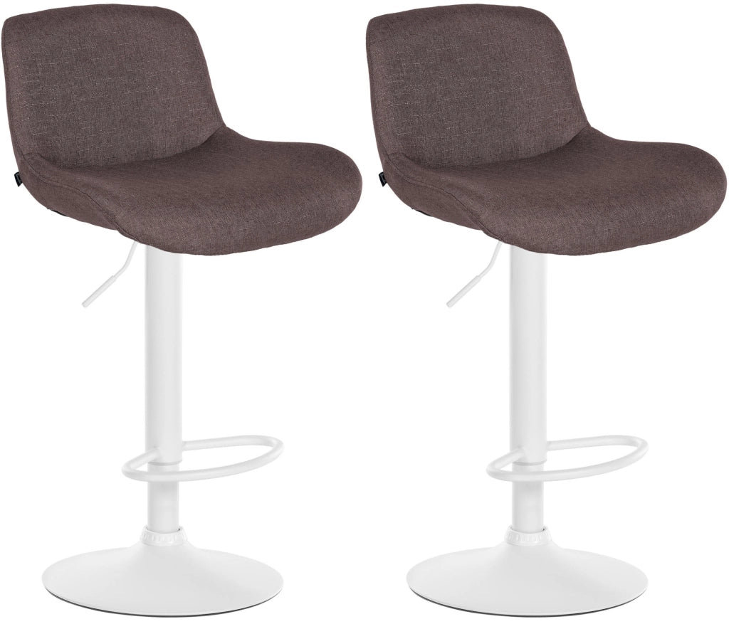 Set di 2 sgabelli da bar Solon tessuto bianco 1