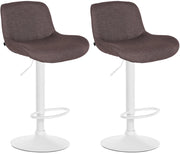 Set di 2 sgabelli da bar Solon tessuto bianco 1