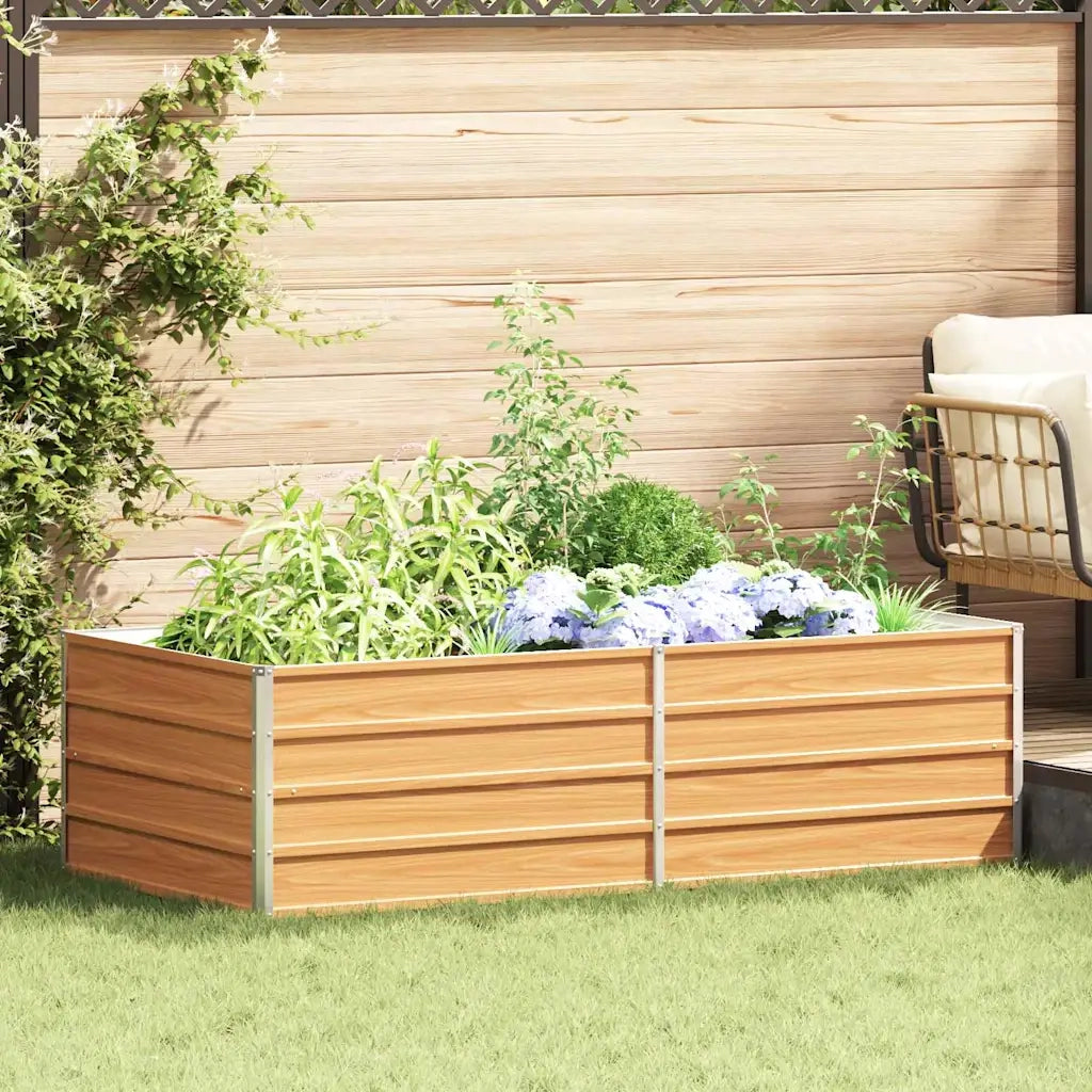 Fioriere | Cassetta per fiori | Letto rialzato da giardino Marrone Chiaro 160 x 80 x 45 cm