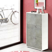 Mobile Portascarpe Axinite, Scarpiera 18 Paia Made in Italy, 67x28x112h cm Bianco