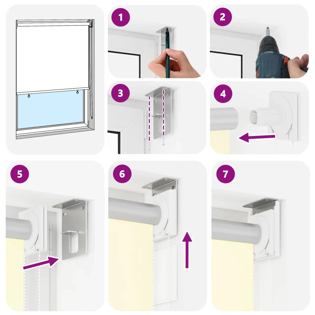 Voletta a rullo con protezione UV Crema 160 x 140 cm Poliestere