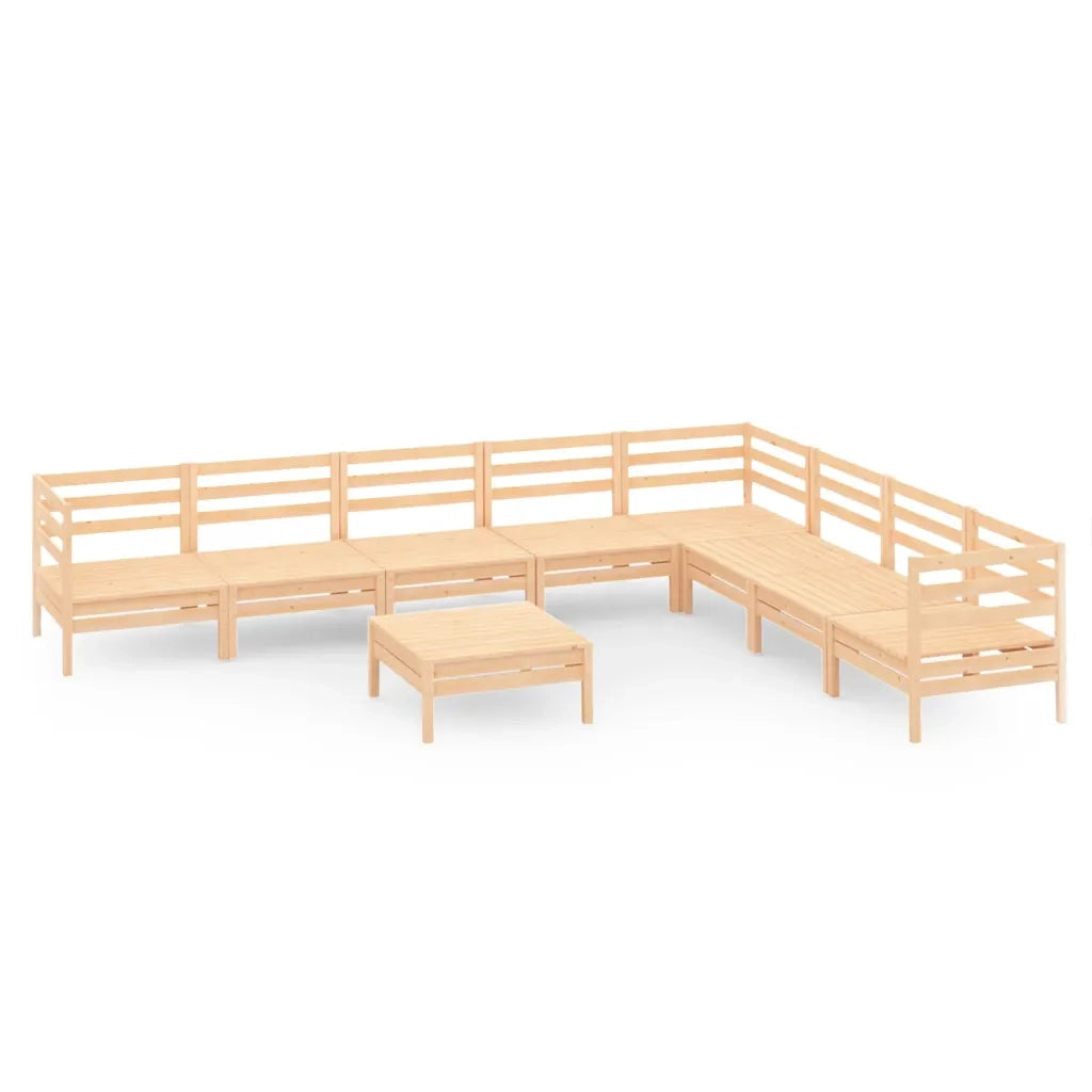 Set Divani da Giardino 9 pz in Legno Massello di Pino cod mxl 40192