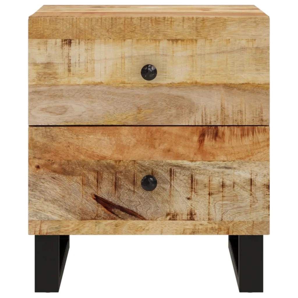 Comodini 2pz 40x33x46 cm in Legno Massello di Mango 345215