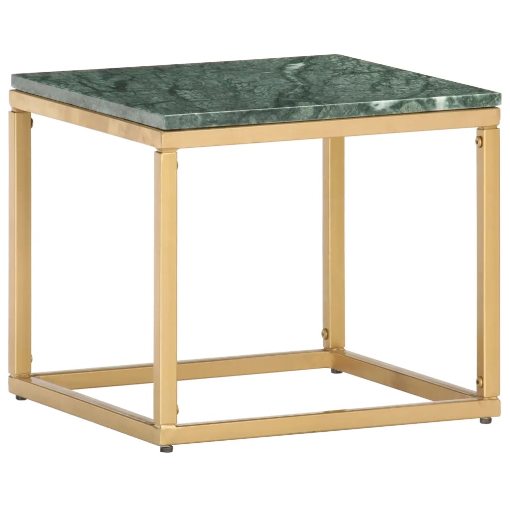 Tavolino da Salotto Verde 40x40x35 cm Pietra Vera Testura Marmo 286437
