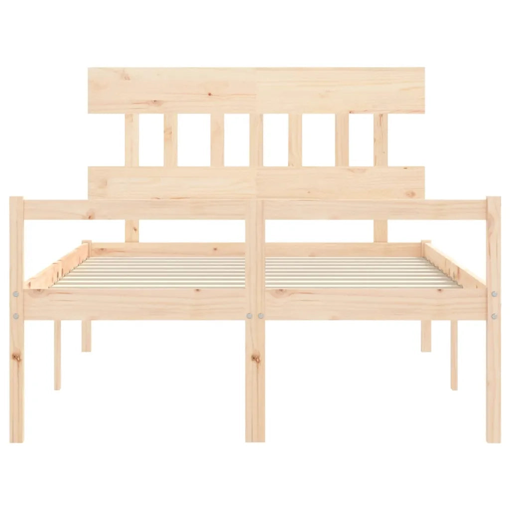 Letto per Anziani con Testiera-Struttura Letto per Anziani 120x200 cm in Legno Massello 246532