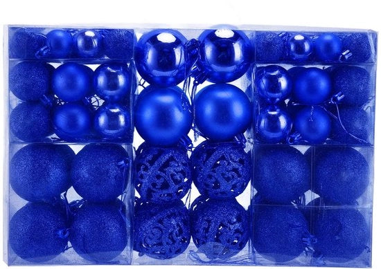 Decorazioni per Natale 100 pezzi - Decorazioni in plastica - Glitter/Matte/Lucido - Diverse misure - Sostenibile - Adatto per decorazioni festive - Decorazioni natalizie