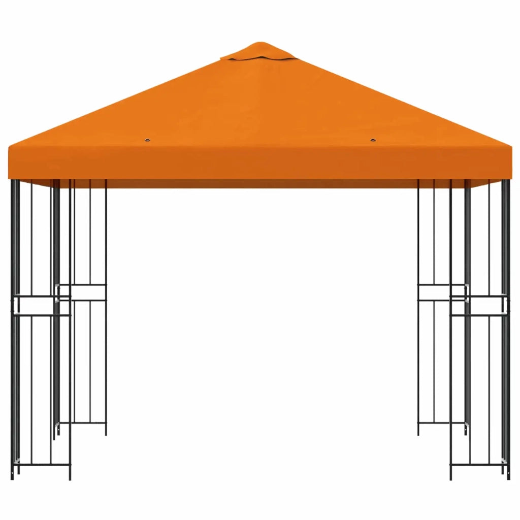 Gazebo 3 x 3 m Arancione Poliestere e Acciaio 190 gsm