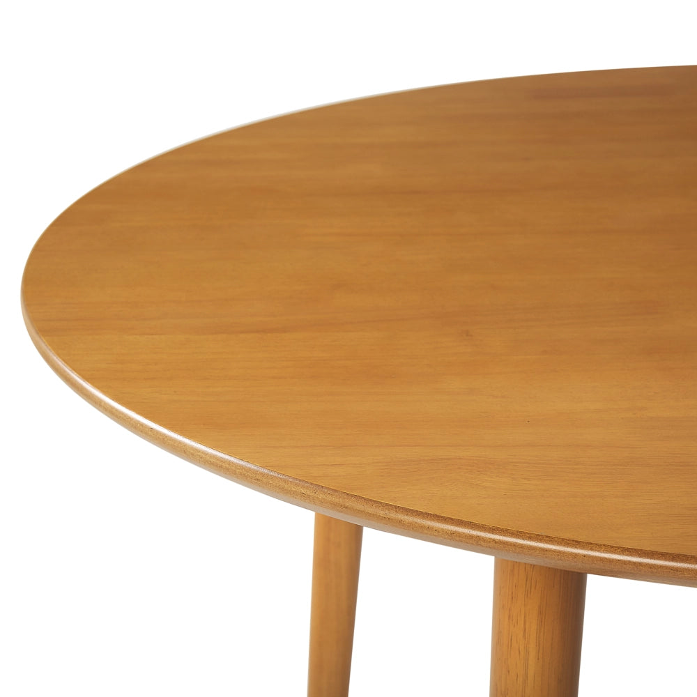 Tavolo da pranzo legno chiaro 110 cm MDF caucciù retrò soggiorno sala da pranzo