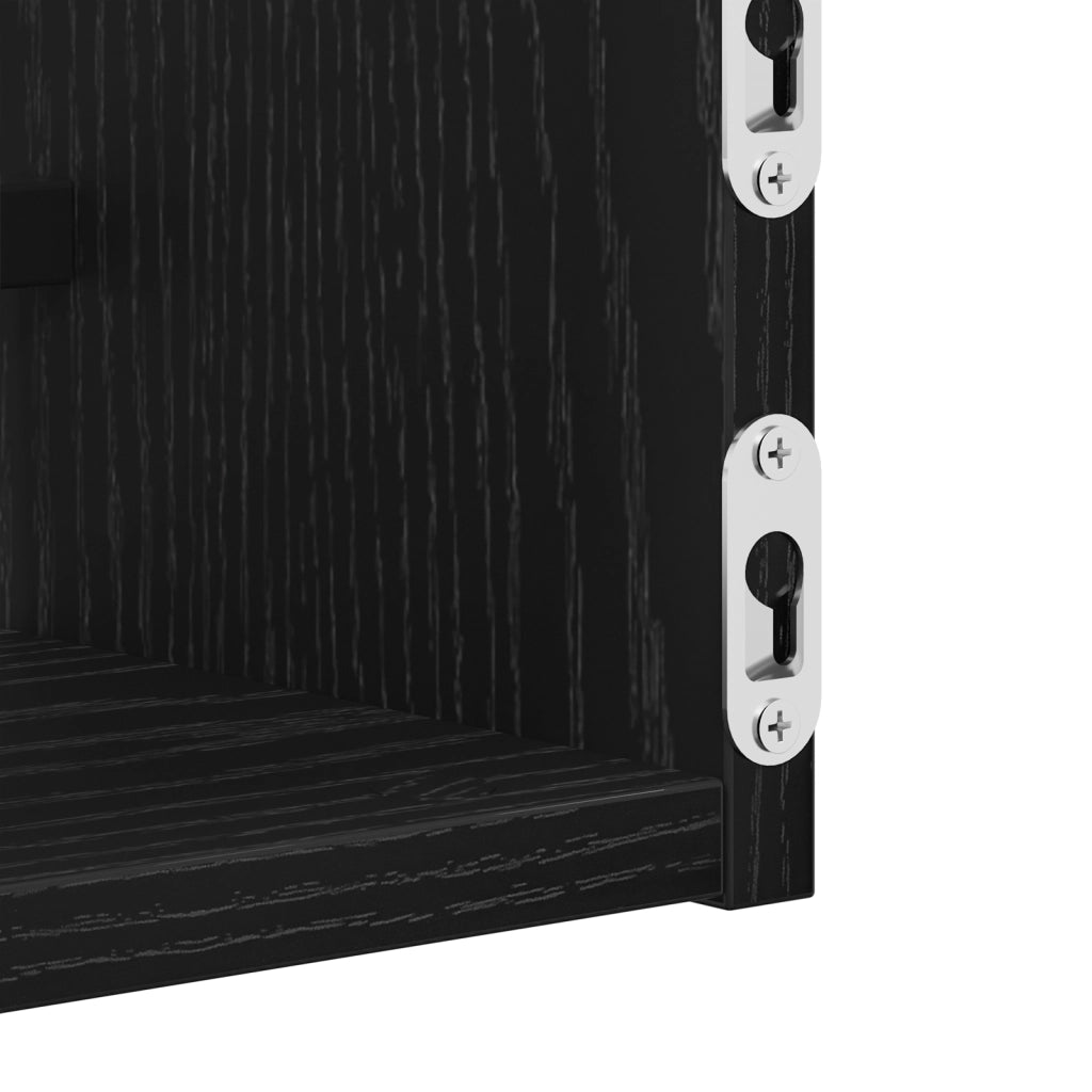 Mensole a parete 2 pezzi Quercia Nera 60x16x14 cm Legno ingegnerizzato