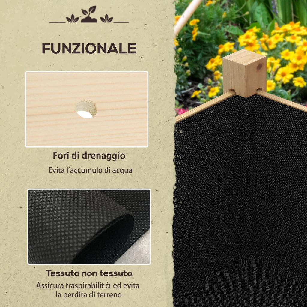 Orto Rialzato in Legno di Abete con Sacca ¨C zephmum ¨C 115x55x80 cm
