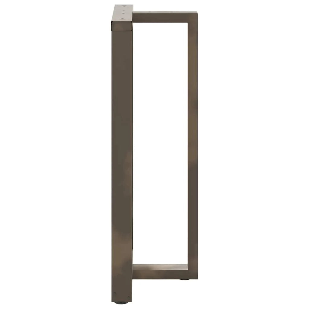 Set di 2 gambe per tavolo da bar a forma di T 60 x 35 x 111 cm con piedini regolabili design moderno metallo nero 02_0057367