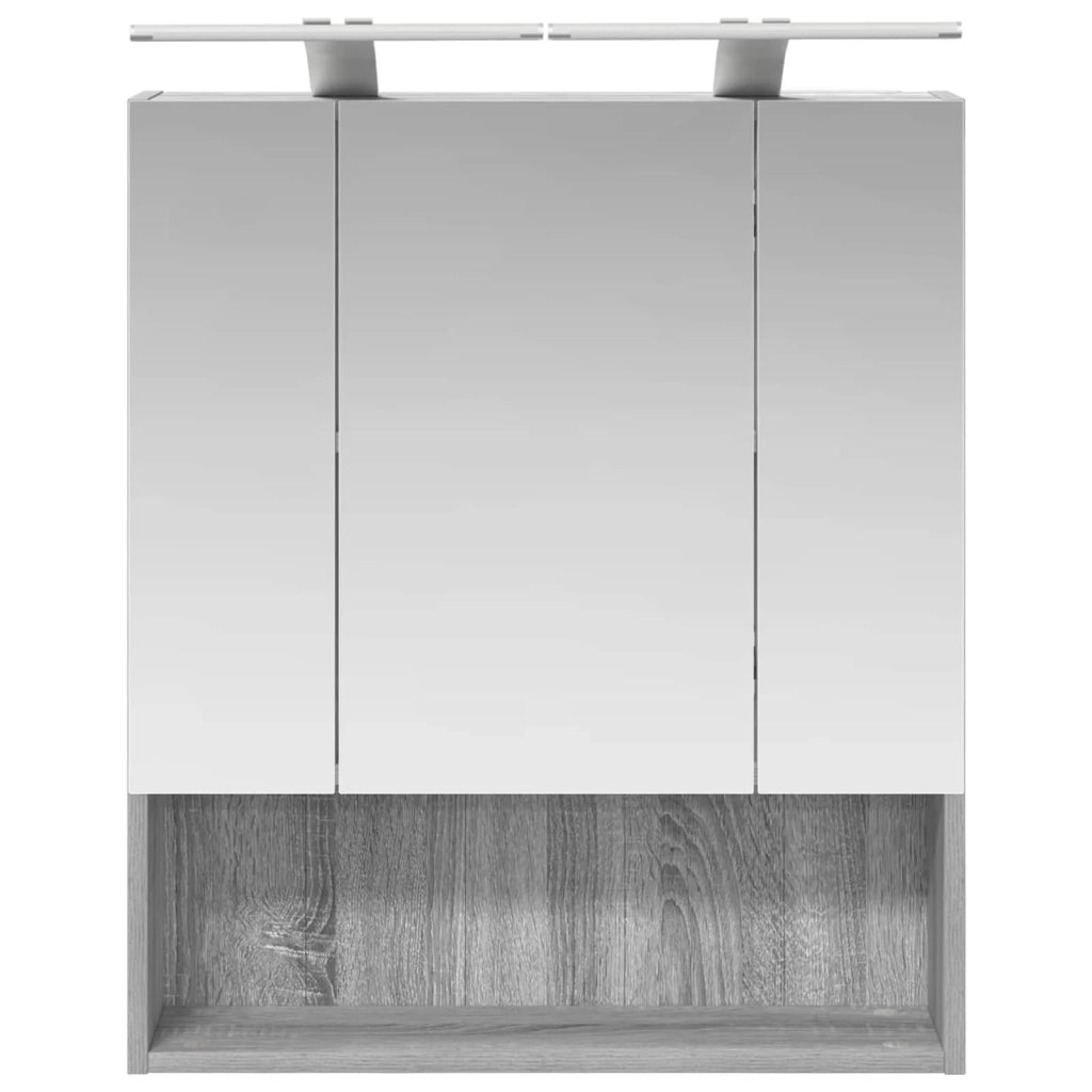 Mobiletto per specchio da bagno Grigio Sonoma 60 x 14.5 x 70 cm