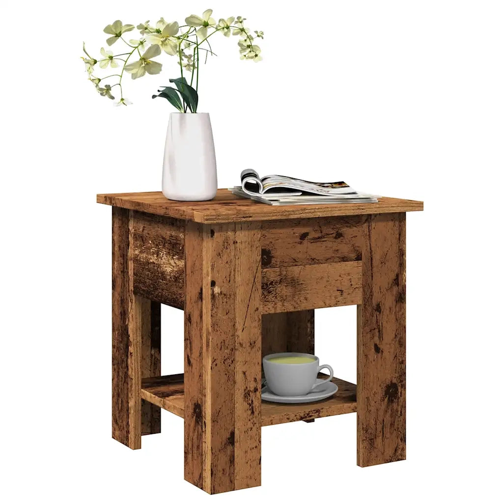 Tavolino da Salotto-Tavolino da soggiorno-Tavolo Legno Antico 40x40x42 cm Legno Multistrato
