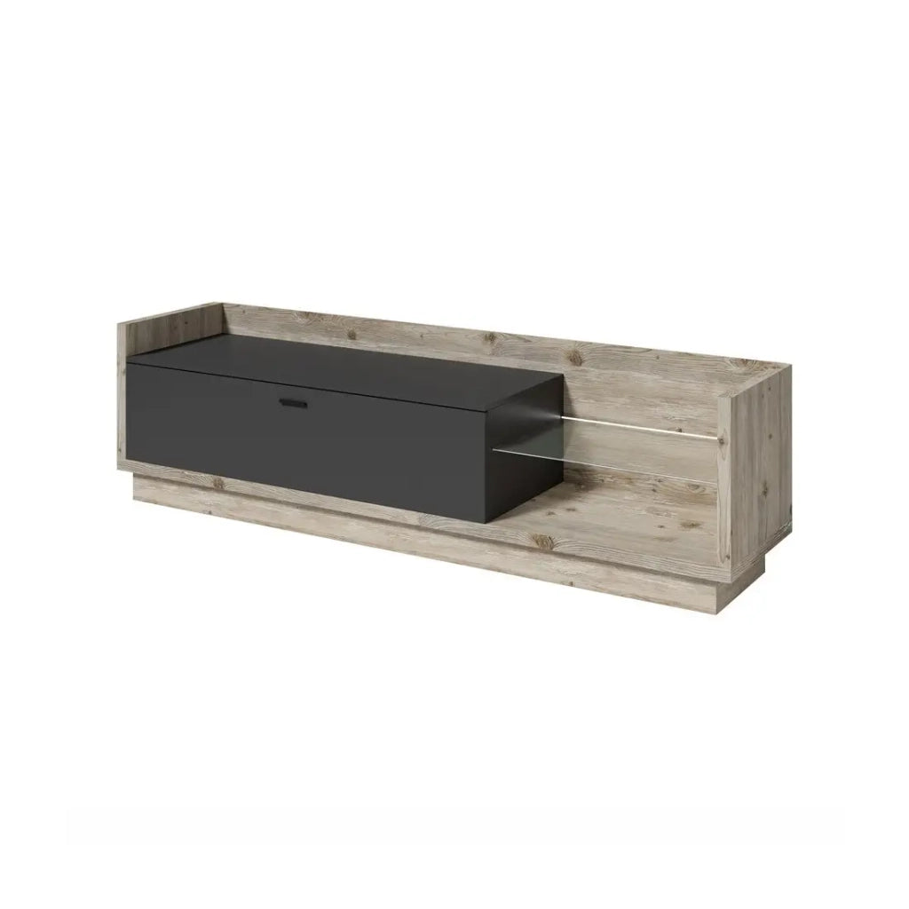 Mobile TV XL 220cm. Collezione CORK. Colori Pino e grigio antracite.