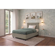Letto imbottito Piazza e mezzo 120x190 cm Button - Similpelle,Cappuccino,Contenitore