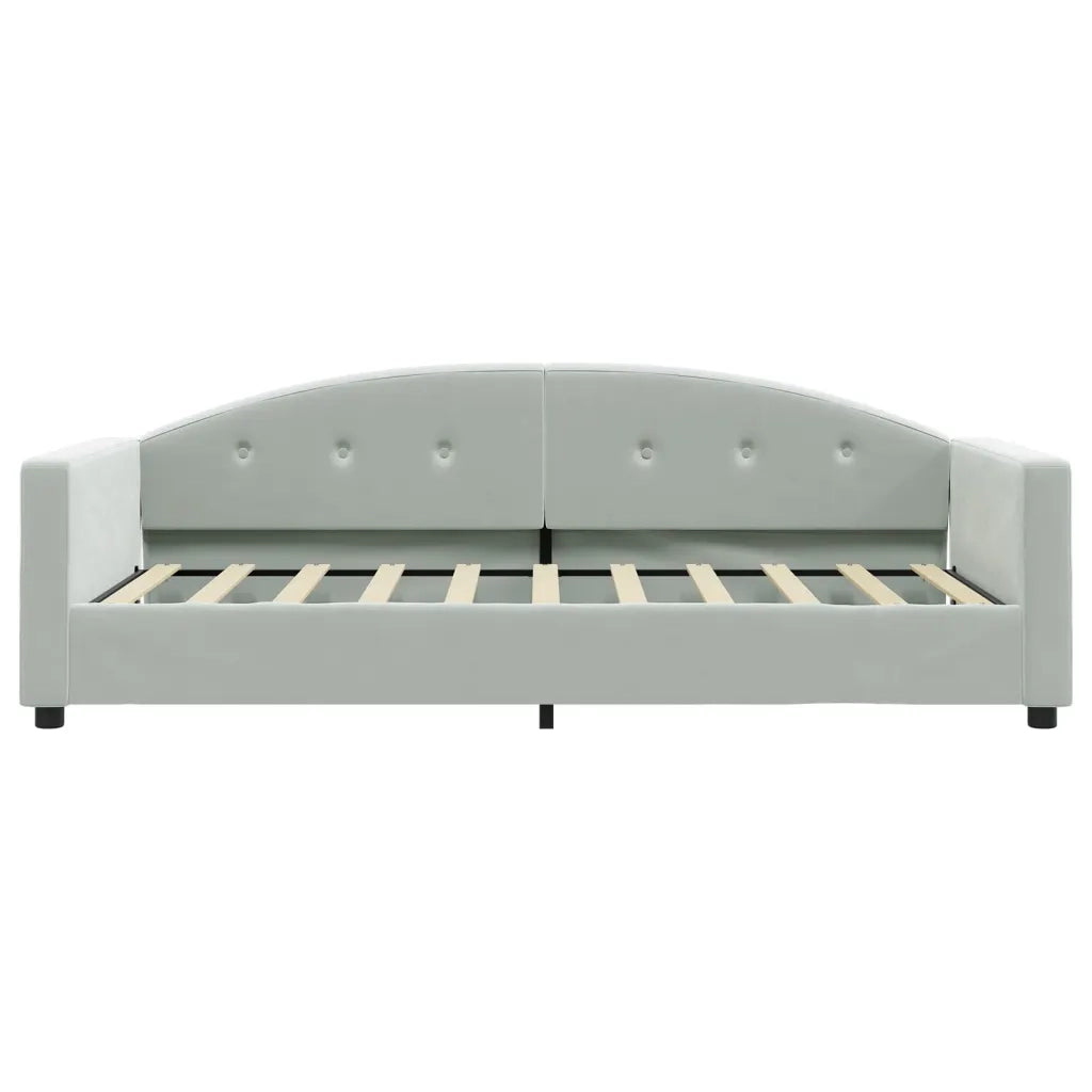 Divano Letto con Materasso Grigio Chiaro 90x190 cm in Velluto