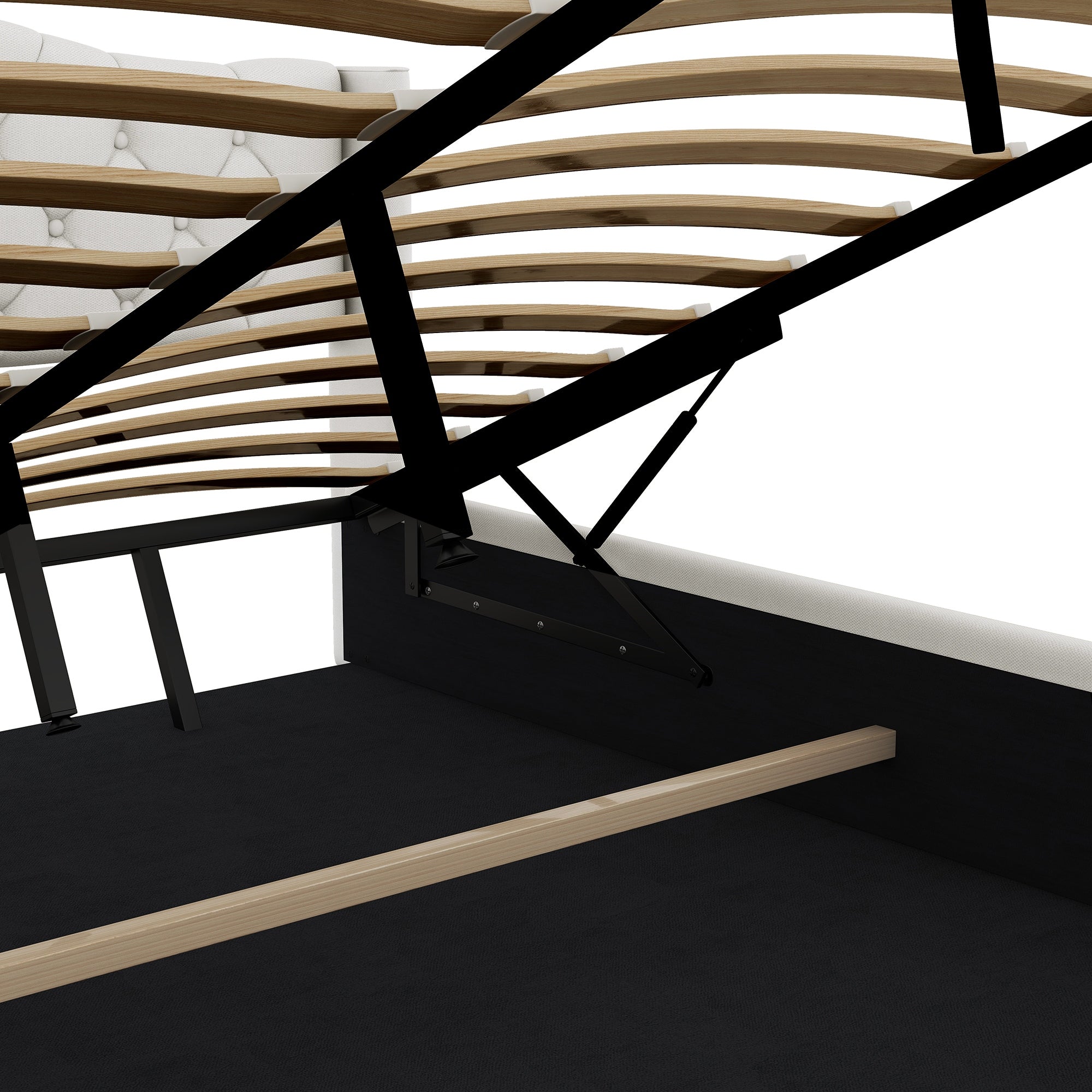 Letto idraulico con contenitore - Xylo - 180x200 cm - Colore beige