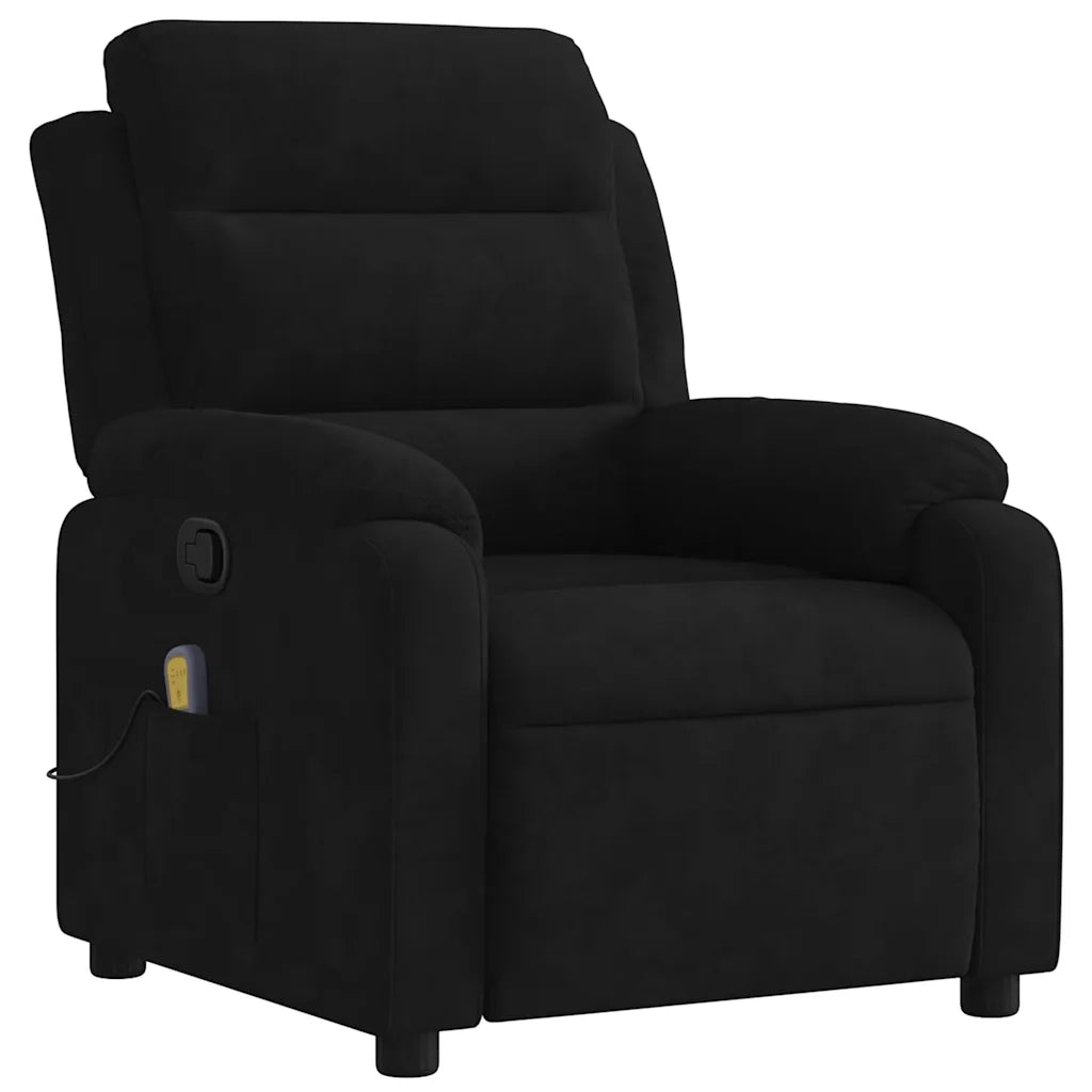 Divano Sedia-Poltrona reclinabile massaggiante in Velluto Nero 641948