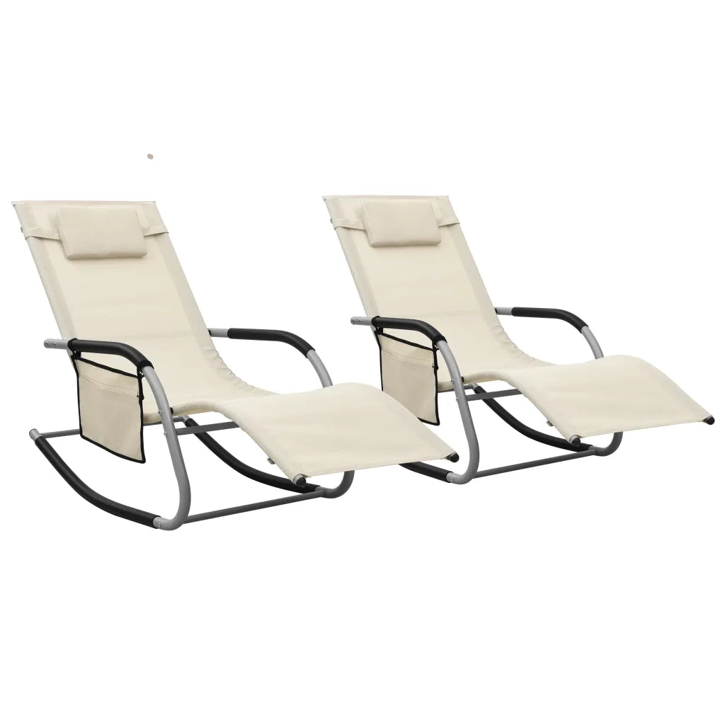 Lettini Prendisole in Textilene 2 pz Crema e Grigio cod mxl 9372
