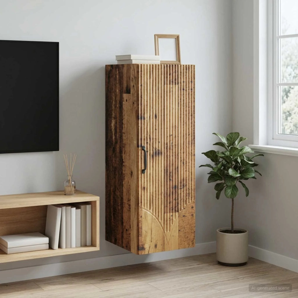 Mobiletto a muro Legno antico 33 x 34,5 x 90 cm 898933