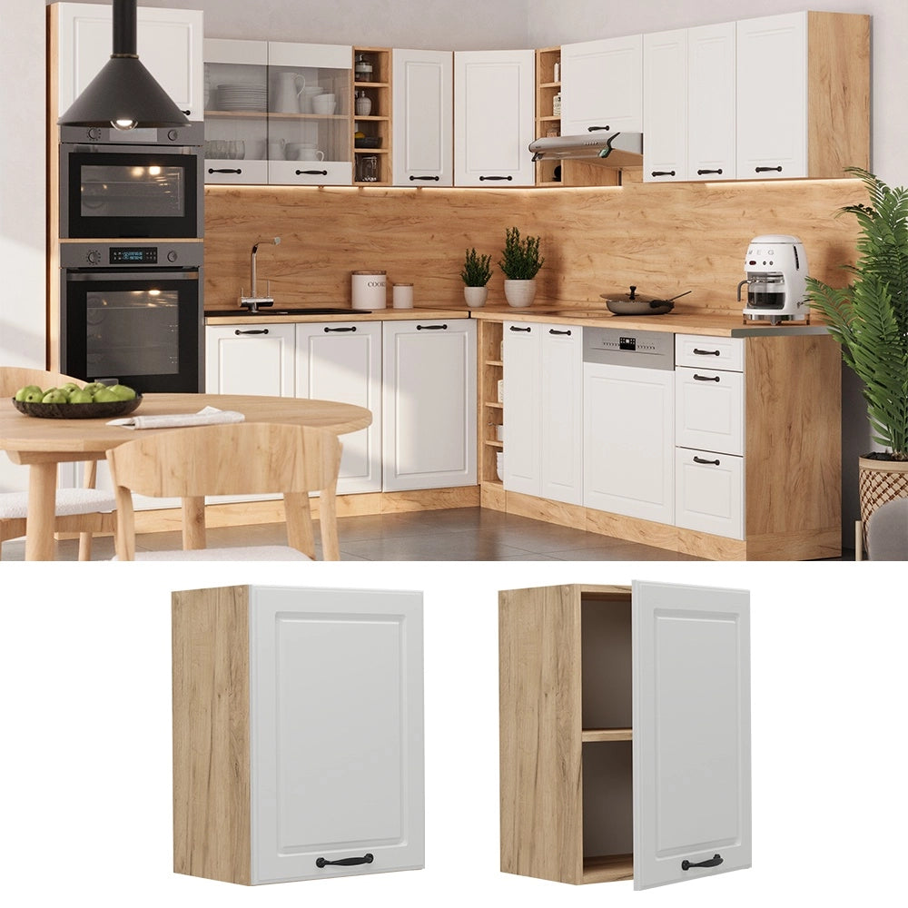Pensile da cucina R-Line Bianco rustico/Rovere dorato 45 cm Vicco