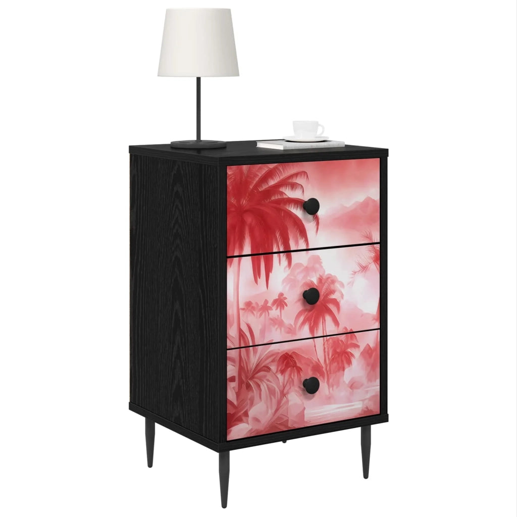 Armadio da Notte AACHEN 2 pz Rovere Nero 36 x 33 x 61 cm 8007344