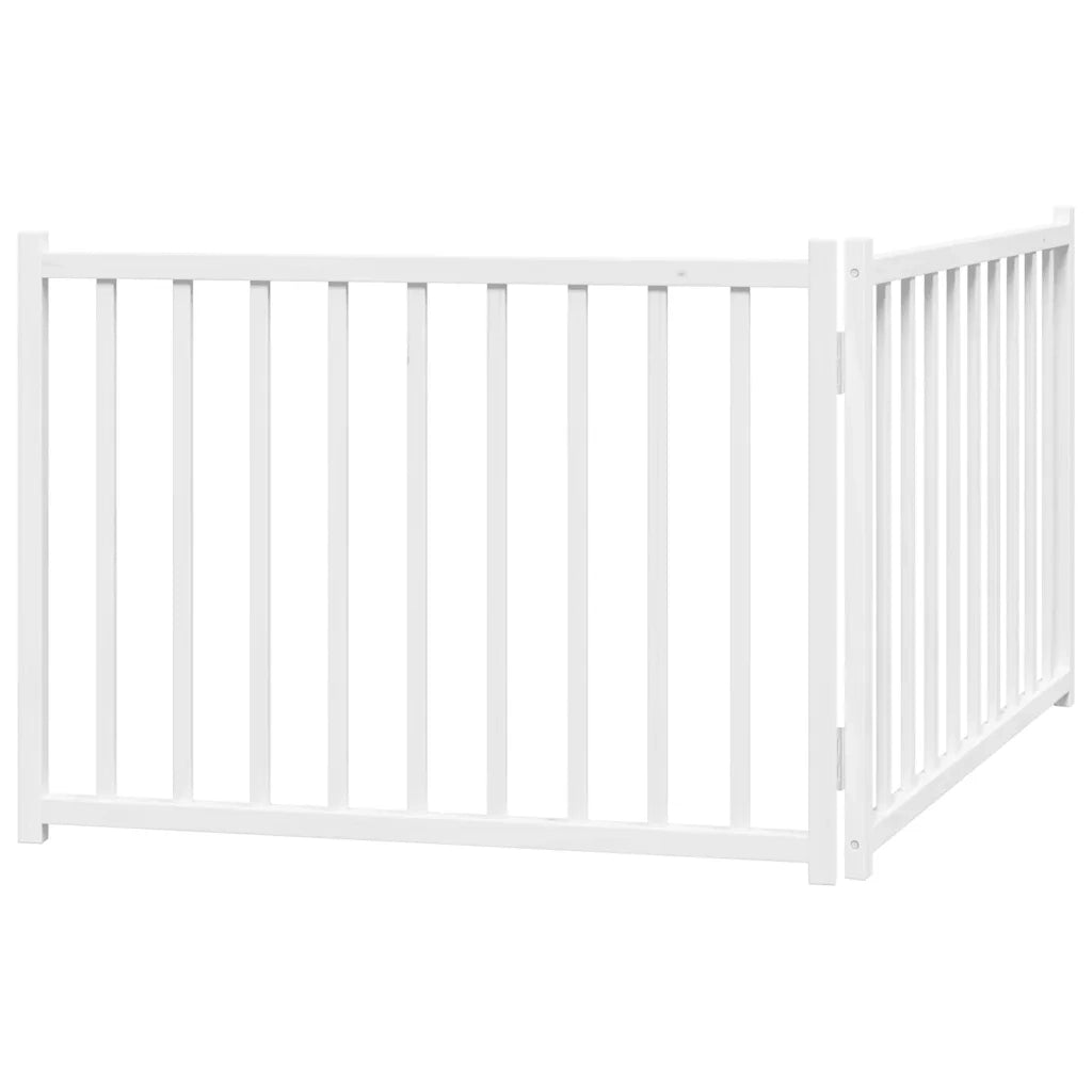 vidaXL Cancello Cani Pieghevole 2 Pannelli Bianco 160cm Massello Abete