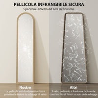 Specchio da Terra e Parete a Figura Intera con Cavalletto 40x160 cm Cornice Effetto Pietra in PS Beige